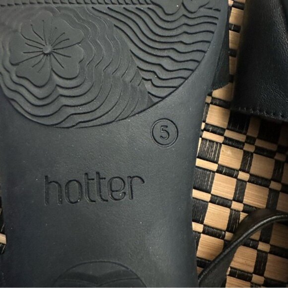 Hotter Black Leather Comfort Open-Toe Sandals Size 5 - Picture 10 of 13